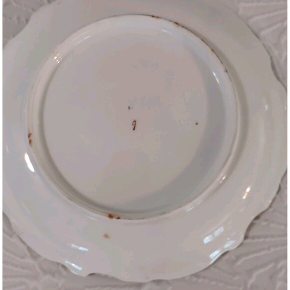 Vintage hand painted porcelain plate Two Cherubs  Amidst Branches & Flowers - Picture 8 of 9